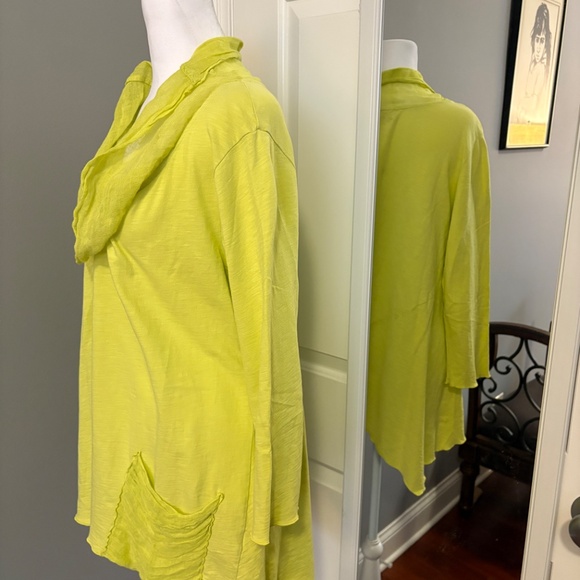 Fenini Vibrant Lime Green Cowl Neck Tunic - Picture 2 of 9